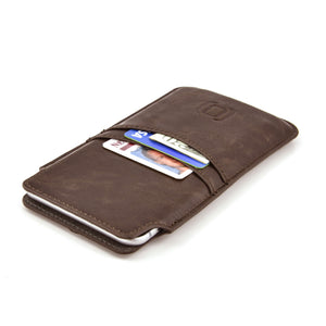 Provincial Wallet Sleeve for iPhone 17, 16, 15, 14, 13, 12 & Pro Versions, 17e, 16e, 11, XR - Brown