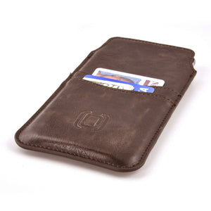 Provincial Wallet Sleeve for iPhone 17, 16, 15, 14, 13, 12 & Pro Versions, 17e, 16e, 11, XR - Brown
