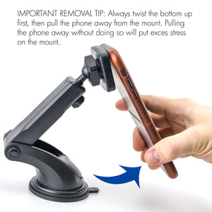 DashPro Magno Mount 3.0 Series: Magnetic Car Mount for Dash with Suction Base and Long Range Adjustable Extension Arm