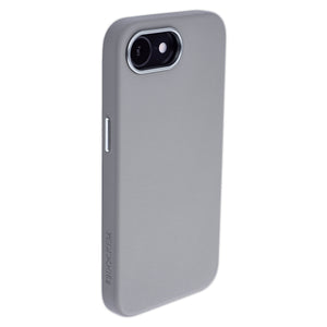 iphone 16e vegan leather slim grip case in grey/silver from dockem