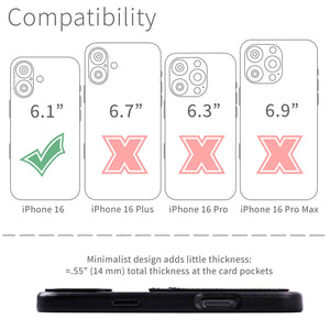 iPhone 16 Genuine Leather M2GL Card Case [Black]