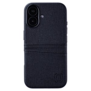 strait on shot showing texture in faux leather of luxe case