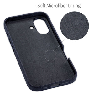 soft microfiber lining offering soft landing spot for iphone