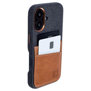 photo showing the 2 card holder slots built onto outside fabric of phone case