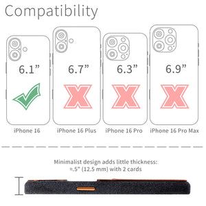 compatibility of the card case with iphone 17e and 16e (6.1 inch)