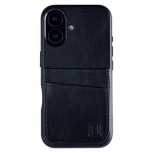 heavy duty stitched on pockets for 2 cards genuine leather wallet iphone case