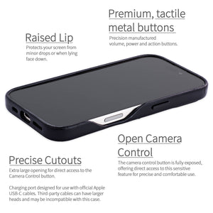 precise cut-outs and raised all edge protection for genuine leather cases