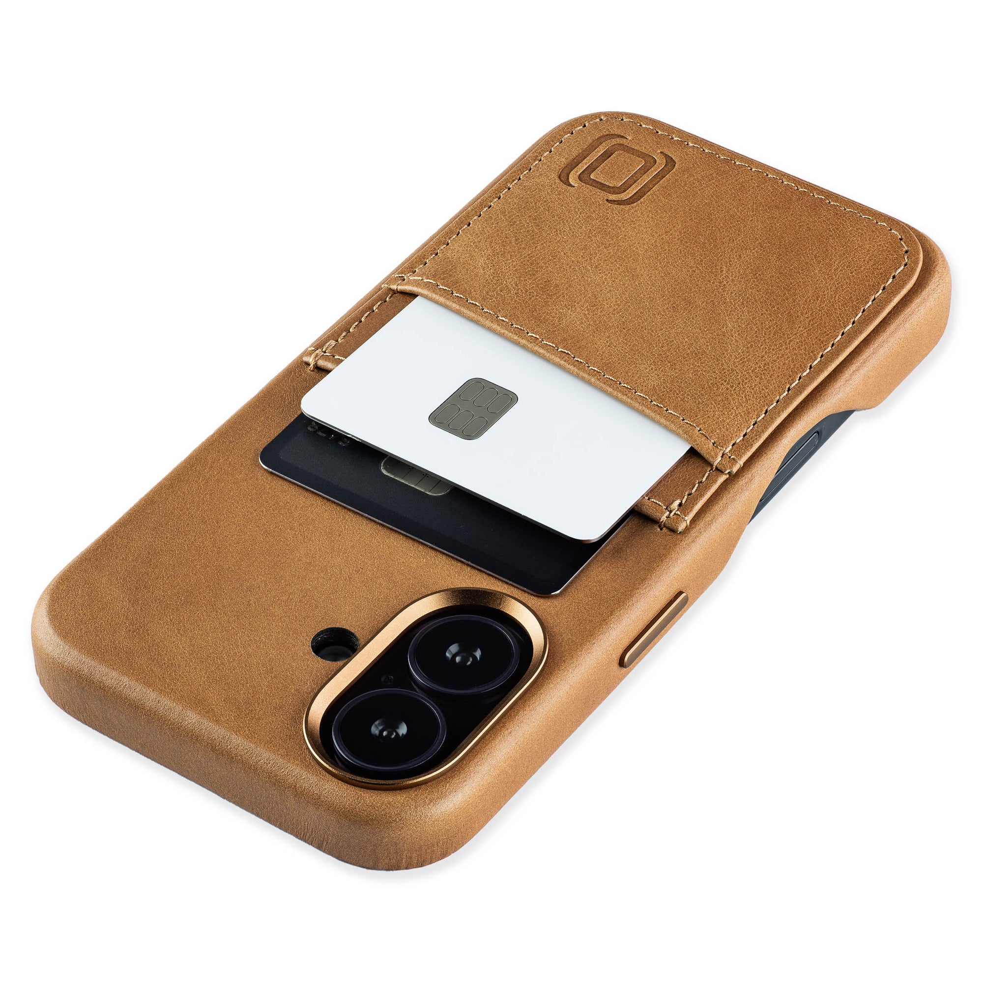 genuine leather m2gl case for iphone 16 with 2 card holder slots