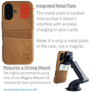 iphone 16 m2gl metal plate location for magnetic mounting on leather card case