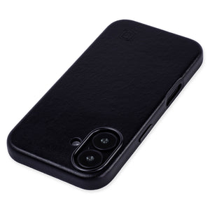 genuine leather slim case for iphone 16 metal camera ring and buttons