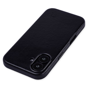 genuine leather slim case for iphone 16 metal camera ring and buttons