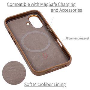 soft microfiber lining showing alignment magnet for magsafe stability