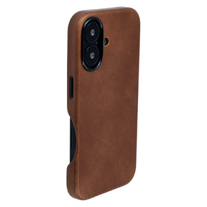 genuine leather slim case for iphone 16 metal camera ring and buttons