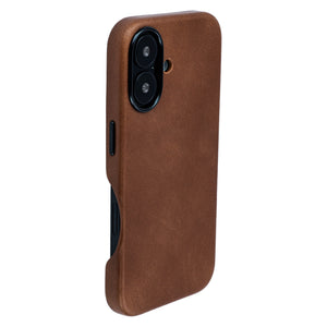 genuine leather slim case for iphone 16 metal camera ring and buttons