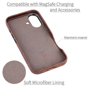 soft microfiber lining showing alignment magnet for magsafe stability