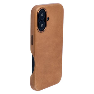 genuine leather slim case for iphone 16 metal camera ring and buttons