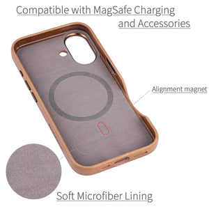 soft microfiber lining showing alignment magnet for magsafe stability