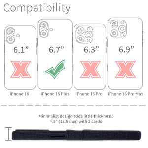 compatibility of the card case with iphone 16 plus (6.7 inch)