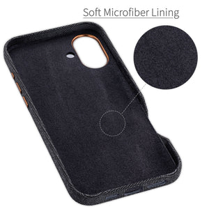 soft microfiber lining to protect the back from scratches, gentle resting spot for your phone
