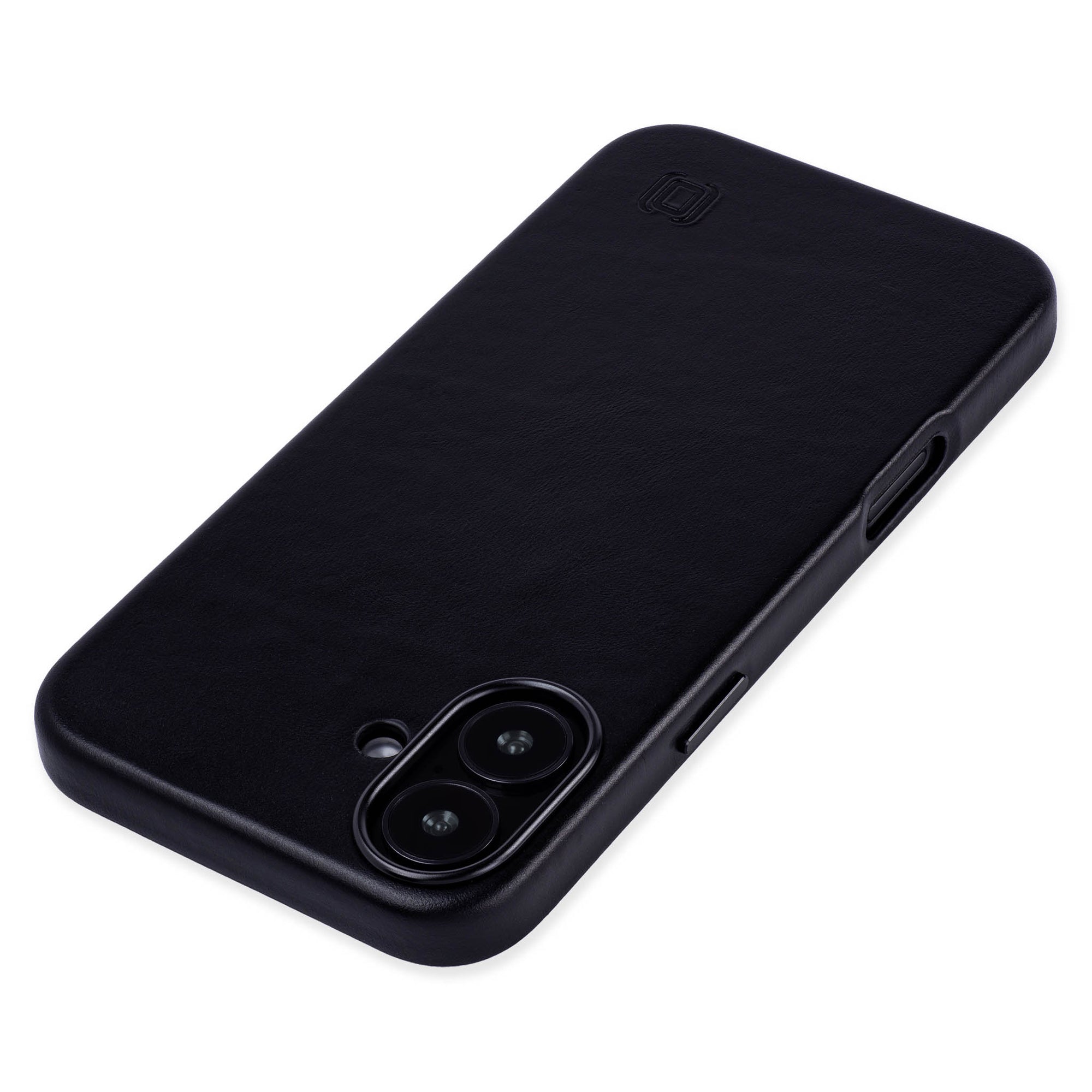 genuine leather slim case for iphone 16 plus metal camera ring and buttons