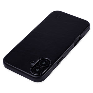 genuine leather slim case for iphone 16 plus metal camera ring and buttons