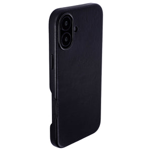 genuine leather slim case for iphone 16 plus metal camera ring and buttons