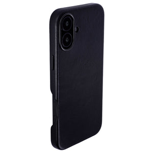 genuine leather slim case for iphone 16 plus metal camera ring and buttons