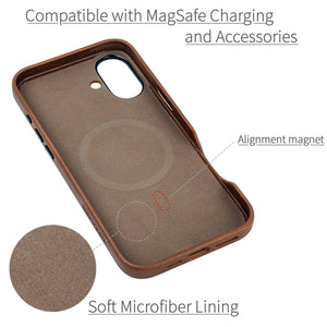 soft microfiber lining showing alignment magnet for magsafe stability