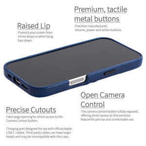 completely exposed camera button, metal tactile buttons raised lip around edge for protection