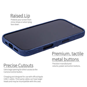 completely exposed camera button, metal tactile buttons raised lip around edge for protection