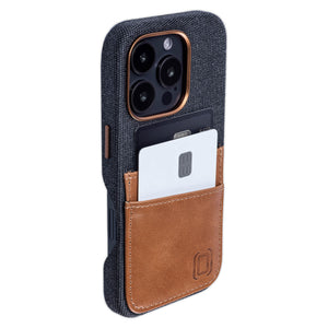 photo showing the 2 card holder slots built onto outside fabric of phone case