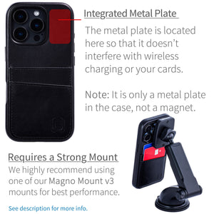 iphone 16 pro m2gl metal plate location for magnetic mounting on leather card case