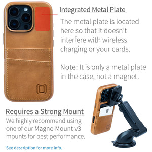 iphone 16 pro m2gl metal plate location for magnetic mounting on leather card case