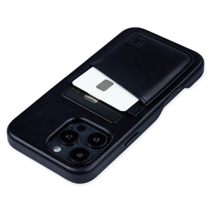 genuine leather m2gl case for iphone 16 pro max with 2 card holder slots