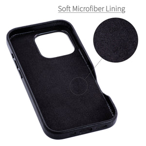 soft microfiber lining to protect the back from scratches, gentle resting spot for your phone