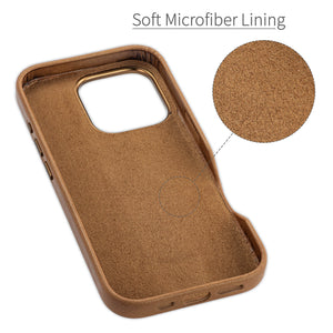 soft microfiber lining to protect the back from scratches, gentle resting spot for your phone
