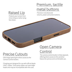 completely exposed camera button, metal tactile buttons raised lip around edge for protection
