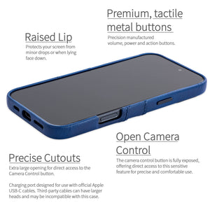 completely exposed camera button, metal tactile buttons raised lip around edge for protection