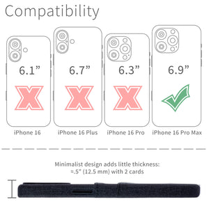 compatibility of the card case with iphone 16 pro max (6.9 inch)