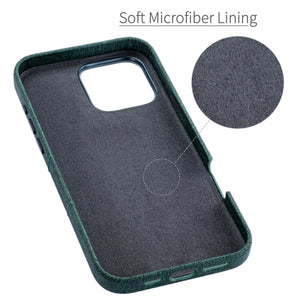 soft microfiber lining offering soft landing spot for iphone