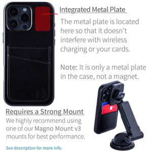 iphone 16 pro max m2gl metal plate location for magnetic mounting on leather card case