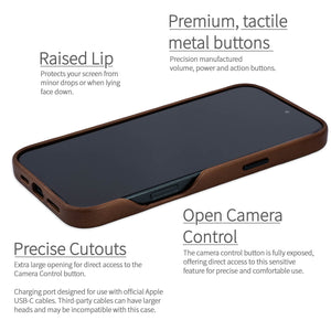 full access to camera button with lip and edge protection