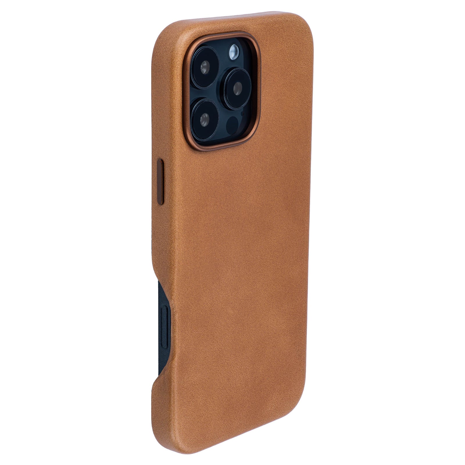 genuine leather slim case for iphone 16 pro max metal camera ring and buttons