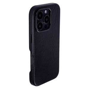 genuine leather slim case for iphone 16 pro metal camera ring and buttons