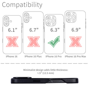 compatibility of the msgl v2 leather case with iphone 16 pro (6.3 inch)