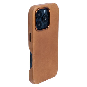 genuine leather slim case for iphone 16 pro metal camera ring and buttons