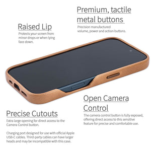 full access to camera button with lip and edge protection