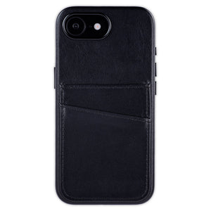heavy duty stitched on pockets for 2 cards genuine leather wallet iphone case