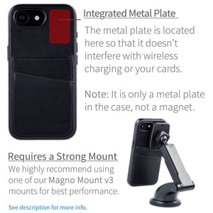 iphone 16e m2gl metal plate location for magnetic mounting on leather card case