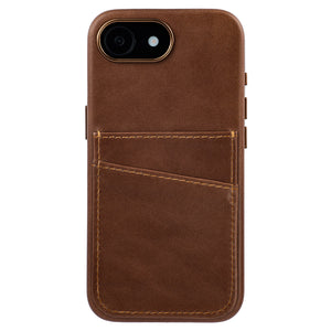 heavy duty stitched on pockets for 2 cards genuine leather wallet iphone case